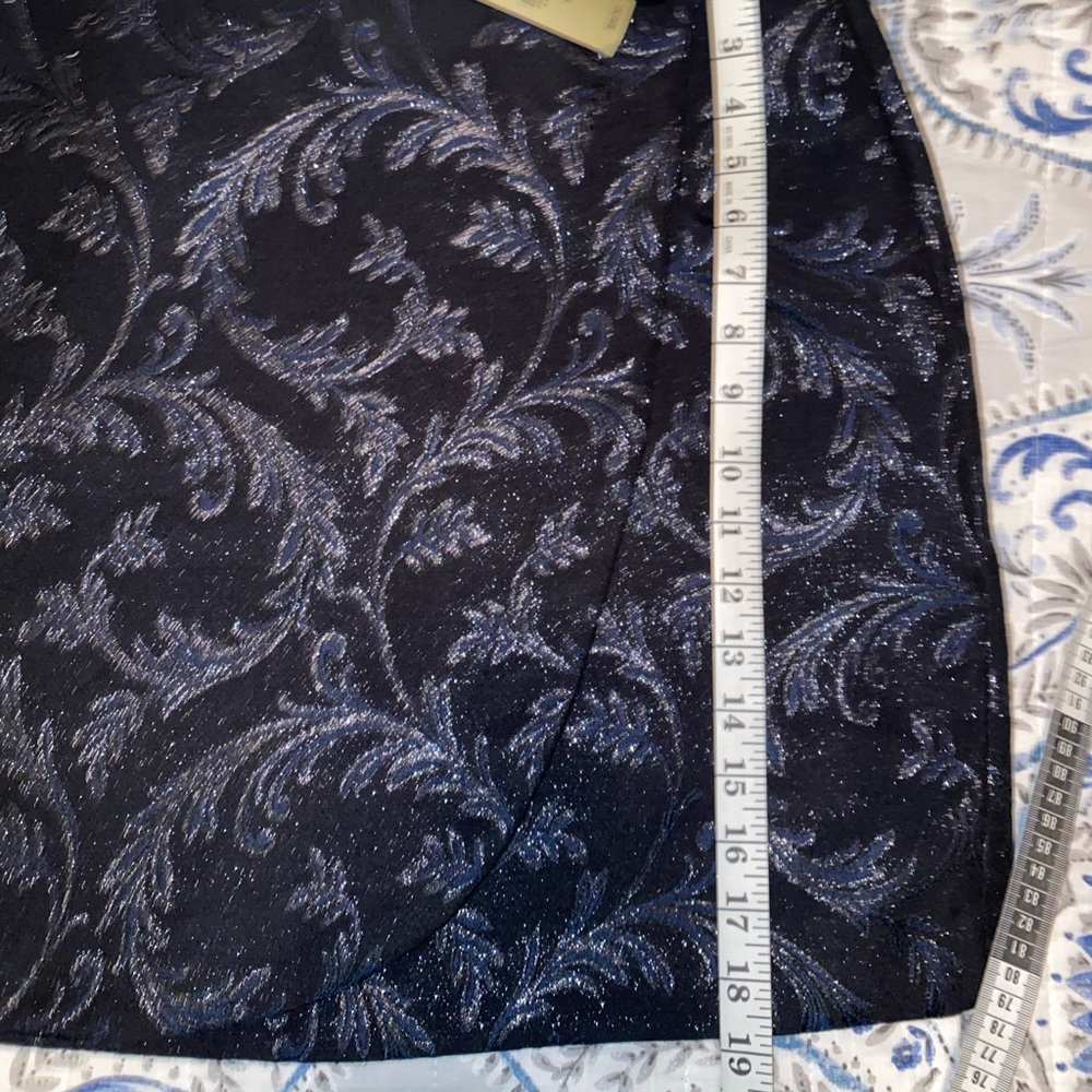 New with tags Never worn navy blue black floral  wrap skirt loft 12p 12 petite - Picture 7 of 11